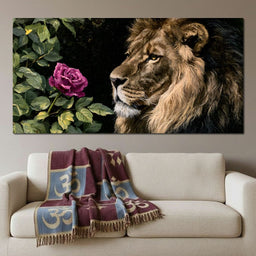 Gentle King Lion Finds Solitude - NicheCanvas
