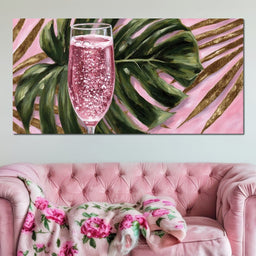 Pink Fizz Monstera Gold - NicheCanvas