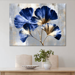 Gilded Ginkgo Leaves Under Moonlight - NicheCanvas