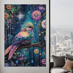 Enchanted Birdsong Night Tapestry - NicheCanvas