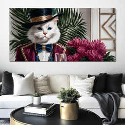 Elegant Feline in Formal Garden - NicheCanvas