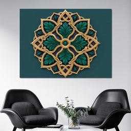 Gilded Emerald Knot Medallion - NicheCanvas