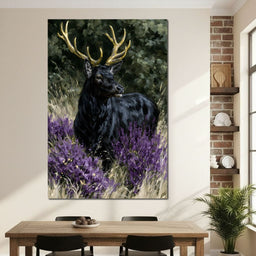 Black Deer Of Wild Fields - NicheCanvas