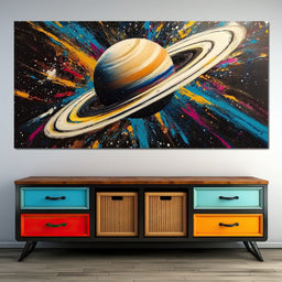 Cosmic Rings of Saturn's Glow - NicheCanvas