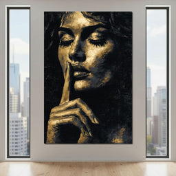 Golden Silence Portrait Muse - NicheCanvas