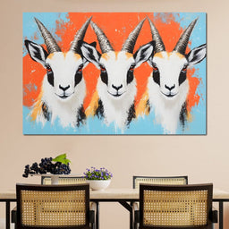 Horned Gazelle Trio - NicheCanvas