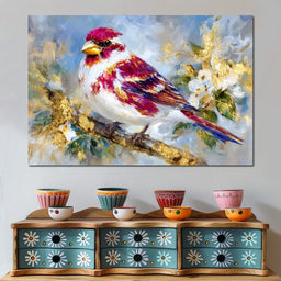 Golden Petal Songbird - NicheCanvas