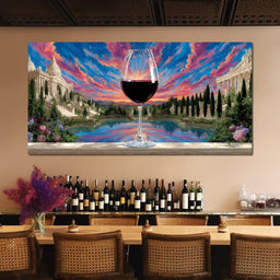 Majestic Vineyard Reflections - NicheCanvas