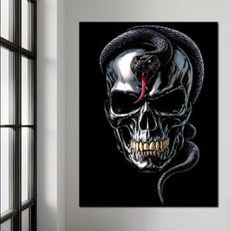 Serpent Crowned Skull Night - NicheCanvas