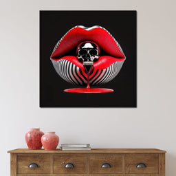 Chrome Skull Kiss - TooplesArt - NicheCanvas