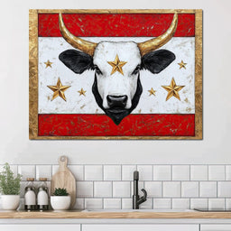 Golden Star Bull Uprising - NicheCanvas