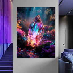 Radiant Crystal Forest Glade - NicheCanvas