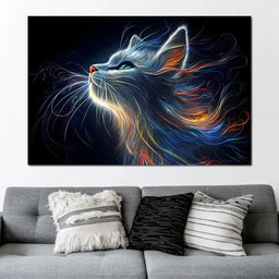 Celestial Feline Illuminations - NicheCanvas