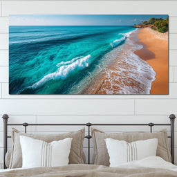 Tropical Coastline Wave Wash - NicheCanvas