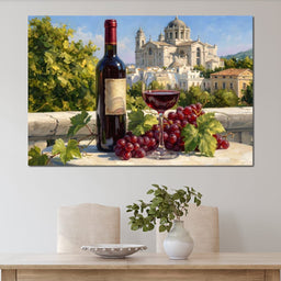 Vintage Wine Harvest Near Cathedral - NicheCanvas