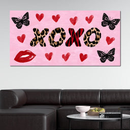 Wild Love XOXO Leopard Hearts - NicheCanvas