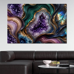 Gemstone Rivers Beneath The Moon - TooplesArt - NicheCanvas