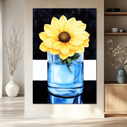 Golden Petal Reflection - NicheCanvas