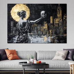 Golden Reflection Over the City - Wildrose Creations - NicheCanvas