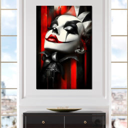 Gothic Harlequin Red Kiss - NicheCanvas