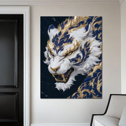 Gilded Lunar Tiger Roar - NicheCanvas