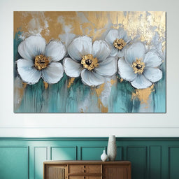 Golden Petals Dreamscape Blooms - Wildrose Creations - NicheCanvas