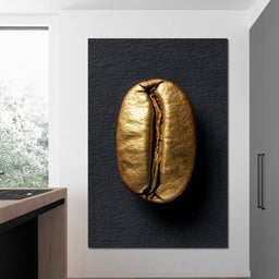Golden Coffee Bean Minimalism - NicheCanvas