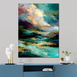 Aurora Tides of Golden Drift - NicheCanvas