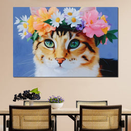 Floral Feline Elegance - NicheCanvas