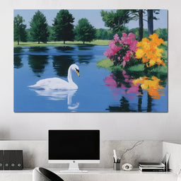 Swan Lake Reflections - NicheCanvas