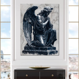 Midnight Marble Angel Prayer - NicheCanvas