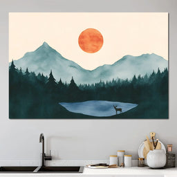 Silent Dawn Over Peaks - NicheCanvas