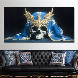 Gilded Phoenix Star Skull - NicheCanvas
