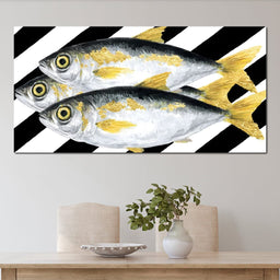 Triple Gilded Mackerel Parade - NicheCanvas