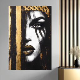 Golden Gaze Enigma Portrait - NicheCanvas