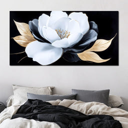 White Petals Night Blossom - NicheCanvas