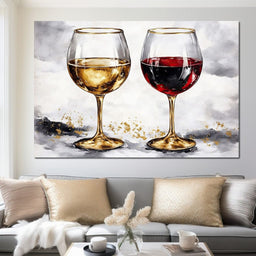 Red & White Wine - NicheCanvas