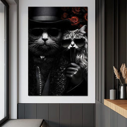Feline Noir Elegance - NicheCanvas