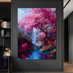 Cherry Cascade Dream Valley - NicheCanvas