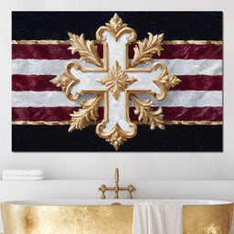 Baroque Gold Cross Majesty - NicheCanvas