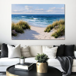 Waves Beyond the Dune Pathway - NicheCanvas