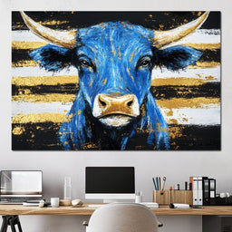 Bull Cobalt Resilience - Alicia Smith - NicheCanvas