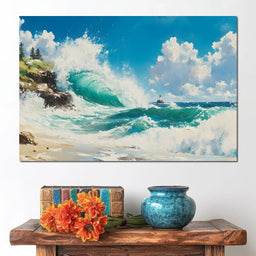 Ocean's Mighty Embrace - NicheCanvas