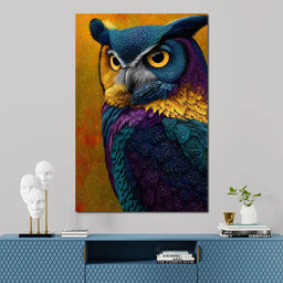 Radiant Nocturnal Guardian Owl - NicheCanvas