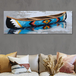 Reflections of a Painted Canoe - NicheCanvas