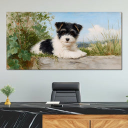 Terrier Tranquility in Bloom - NicheCanvas
