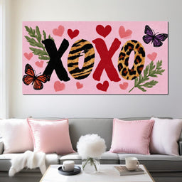 Wild Safari Love XOXO Hearts - NicheCanvas