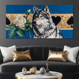 Wolf Regal Ivory Rose Saga - NicheCanvas