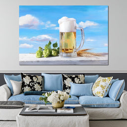 Golden Mug Amidst Summer Clouds - NicheCanvas