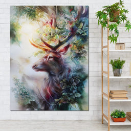 Majestic Forest Elk Guardian - NicheCanvas